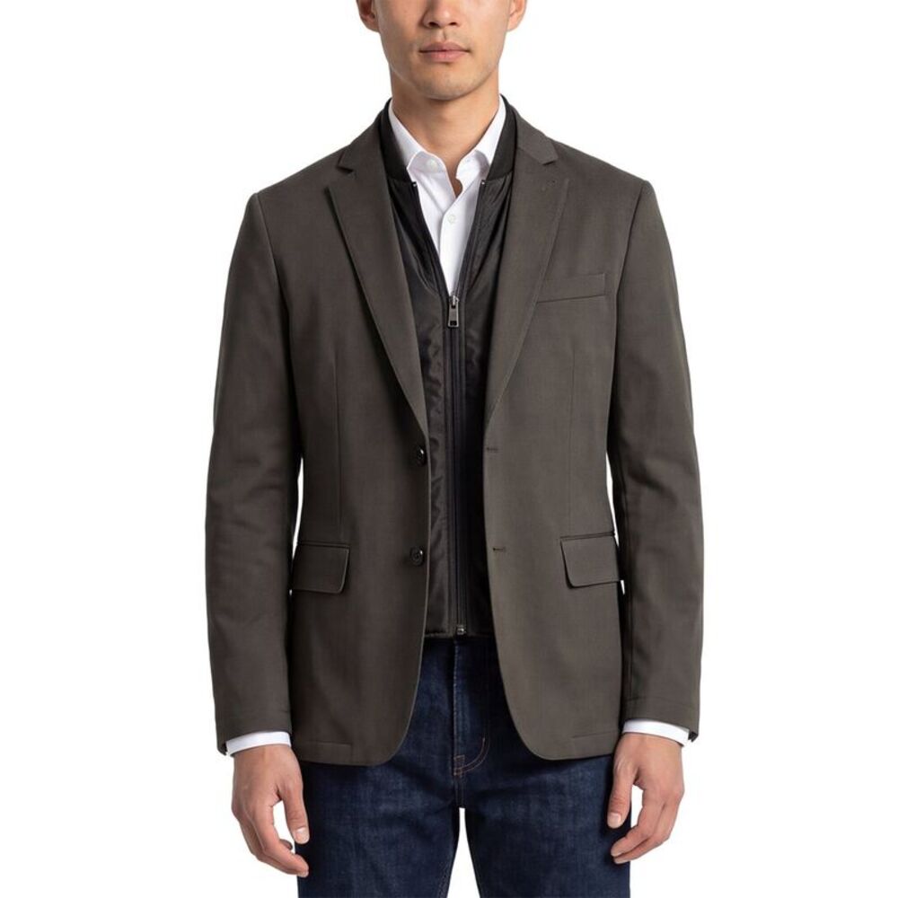 Corneliani Mens  Cc Collection Padded Wool-Blend Jacket, Green